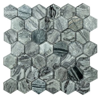 Мозаика Antracita Hexagon серый MH039