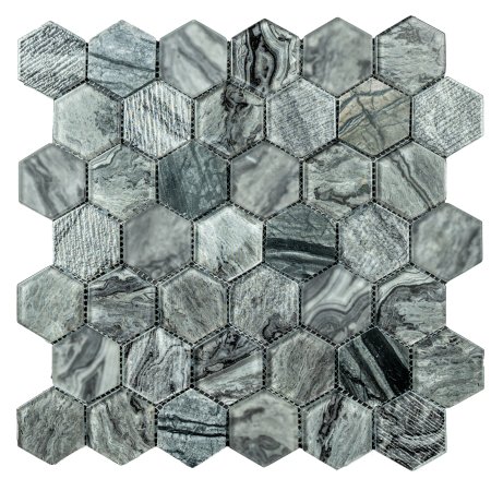 Мозаика Antracita Hexagon серый MH039