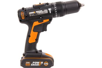 Дрель-шуруповерт аккумуляторная Worx WX371.1 Li-lon 20В 2x2Ач 40Нм