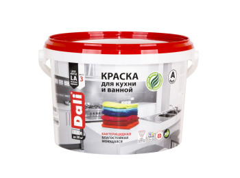 Краска водно-дисперсионная Dali для кухни и ванной основа А 2,5 л