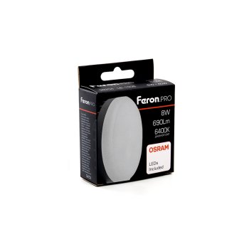 Лампа светодиодная Feron Pro GX53 8Вт 6400К холодный белый свет