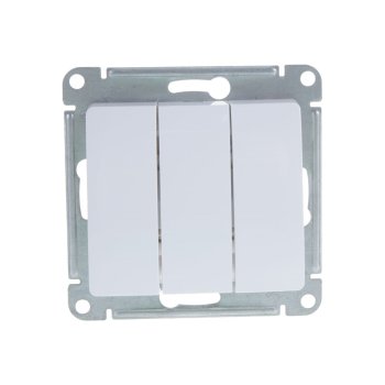 Выключатель встраиваемый Schneider Electric Glossa 3 кл. белый без подсветки