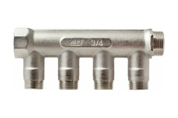 Коллектор с отсекающими кранами 4 наружная НР 3/4х1/2"