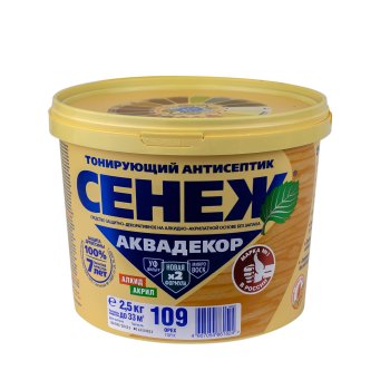 Антисептик Сенеж Аквадекор декоративный орех 2,5 кг
