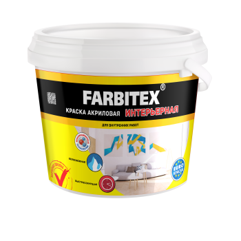 Краска водно-дисперсионная ABC-Farben FARBITEX интерьерная белая 1,1 кг