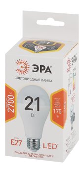 Лампа светодиодная Эра E27 21Вт 2700К теплый белый свет