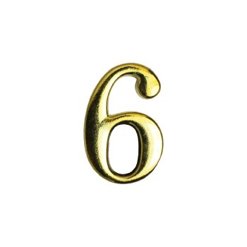 Цифра дверная №6 золото металл