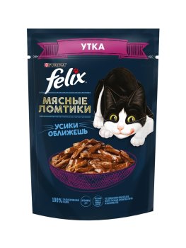 Лакомство  для кошек Felix Мясные ломтики 75г