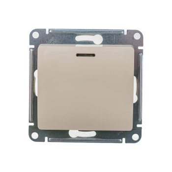 Выключатель встраиваемый Schneider Electric Glossa 1 кл. бежeвый с подсветкой