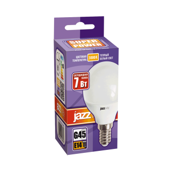 Лампа светодиодная Jazzway Е14 7Вт 3000К теплый белый свет