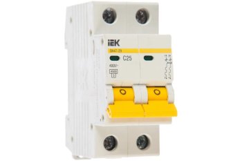 Автоматический выключатель IEK ВА 47-29 2P 25А хар-ка C 4,5кА