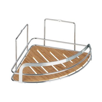 Полка для ванной угловая Wood  цвет хром