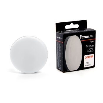 Лампа светодиодная Feron Pro GX53 6Вт 2700К теплый белый свет