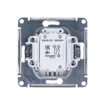 Выключатель встраиваемый Schneider Electric Glossa 2 кл. белый с подсветкой