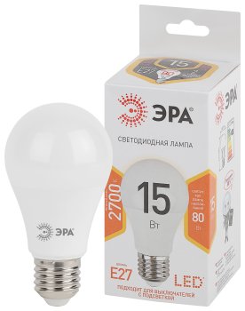 Лампа светодиодная Эра E27 15Вт 2700К теплый белый свет