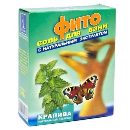 Соль для ванны linstek 500г Крапива