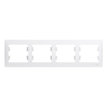Рамка Schneider Electric Glossa 4 поста, цвет белый