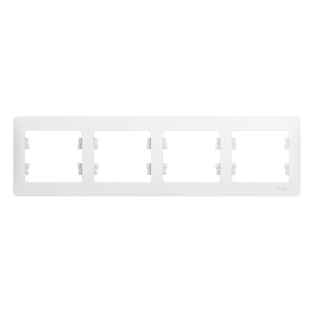 Рамка Schneider Electric Glossa 4 поста, цвет белый