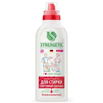 Гель для стирки белья Synergetic Спорт 0,75 л для спортивной одежды для всех типов стирки