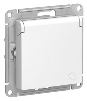 Розетка силовая встраиваемая Schneider Electric AtlasDesign Aqua IP44 с заземлением белый