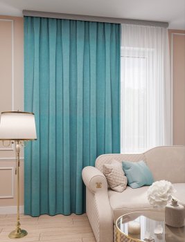 Штора портьерная Legrand Канвас 150х260см бирюзовый 1 шт