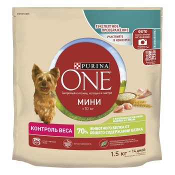 Корм сухой для собак Purina One ONE MINI Здоровый вес 1 500г