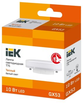 Лампа светодиодная IEK GX53 10Вт 3000К теплый белый свет