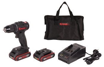 Дрель-шуруповерт аккумуляторная KRESS KU212.1 Li-lon 20В 2x2Ач 50Нм