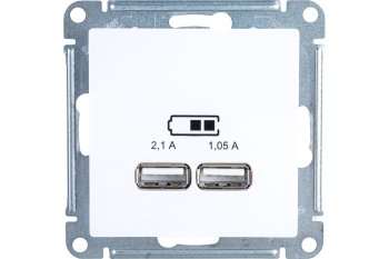 Розетка USB двойная встраиваемая Schneider Electric AtlasDesign белый