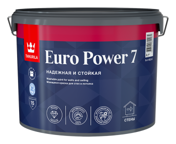 Краска водно-дисперсионная Tikkurila Euro Power 7 основа для колеровки основа А 9 л
