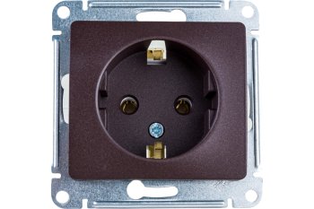 Розетка силовая встраиваемая Schneider Electric Glossa с заземлением шоколад