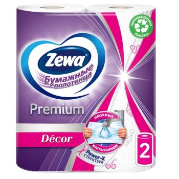 Полотенцe бумажное Zewa 2 шт Декор Premium