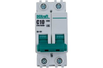 Автоматический выключатель Dekraft ВА-101 2P 10А хар-ка C 4,5кА