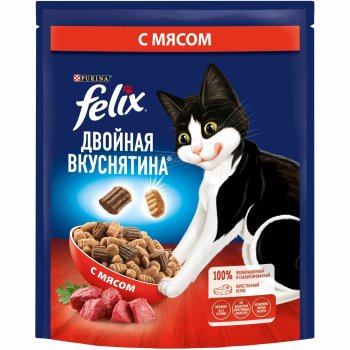 Корм сухой для кошек Felix Двойная вкуснятина сухой 200г