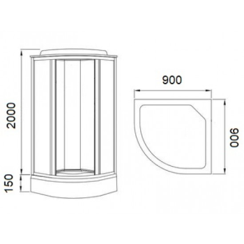 Кабина душевая MIRWELL MR3509P 90х90х215 см