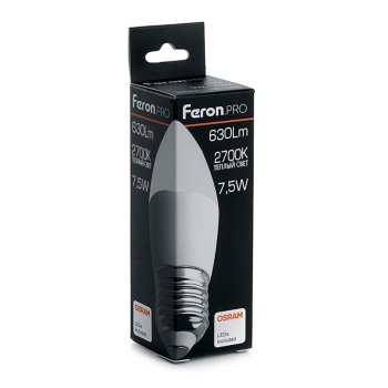Лампа светодиодная Feron Pro E27 7,5Вт 2700К теплый белый свет