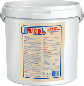 Краска водно-дисперсионная BERGAUF Praktik интерьерная белая 25 кг