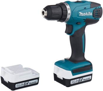 Дрель-шуруповерт аккумуляторная Makita DF347DWE Li-lon 14,4В 2x1,5Ач 23Нм