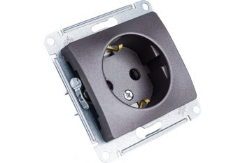 Розетка силовая встраиваемая Schneider Electric Glossa с заземлением графит