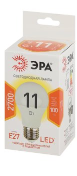 Лампа светодиодная Эра E27 11Вт 2700К теплый белый свет