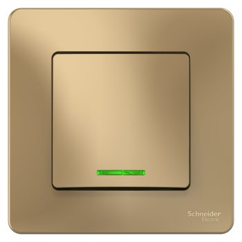 Выключатель встраиваемый Schneider Electric Blanca 1 кл. титан с подсветкой