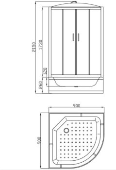 Кабина душевая Parly EC92 90х90х215 см