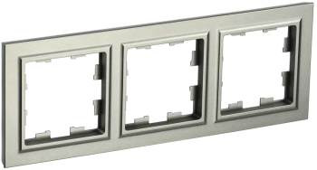 Рамка IEK Brite 3 поста, цвет шампань