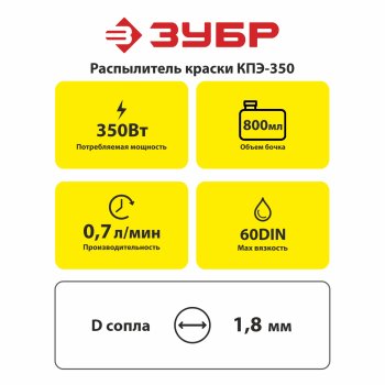 Краскопульт Зубр КПЭ-350 350Вт