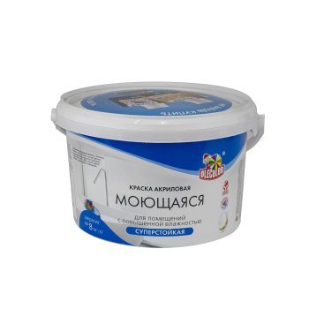 Краска водно-дисперсионная ABC-Farben OLECOLOR моющаяся белая 3 кг