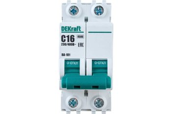 Автоматический выключатель Dekraft ВА-101 2P 16А хар-ка C 4,5кА