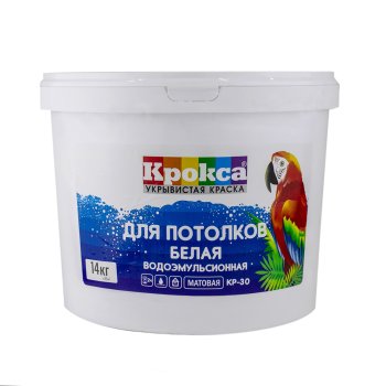 Краска водно-дисперсионная Завод Диола Крокса КР-30 для потолков белая 14 кг