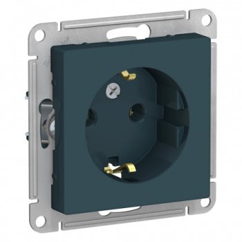 Розетка силовая встраиваемая Schneider Electric AtlasDesign с заземлением изумруд