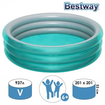 Бассейн надувной Bestway Металлик 201х201х53 см 937 л
