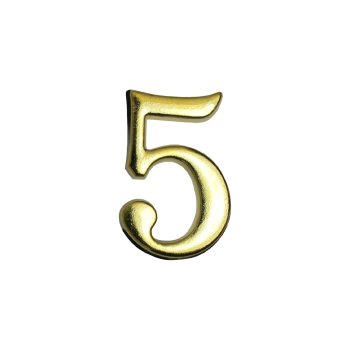Цифра дверная №5 золото металл